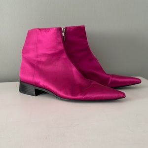 Pink Satin Zara Boot